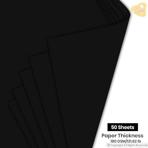 Lakeer A3 Black Paper 180-210 GSM Pack of 50 Sheets-Black - Coloured Paper, Best for Art & Craft Work, Project Work, - Image 3