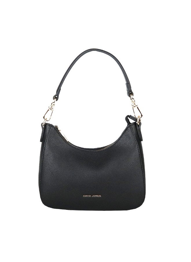 David Jones David Jones Shoulder Bag for Women, faux Leather Hobo Crossover Fashion Handbag Purse Color Black  - Image 1
