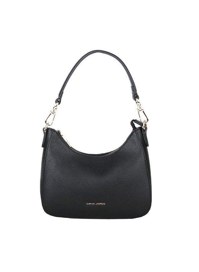 David Jones David Jones Shoulder Bag for Women, faux Leather Hobo Crossover Fashion Handbag Purse Color Black - Image 1