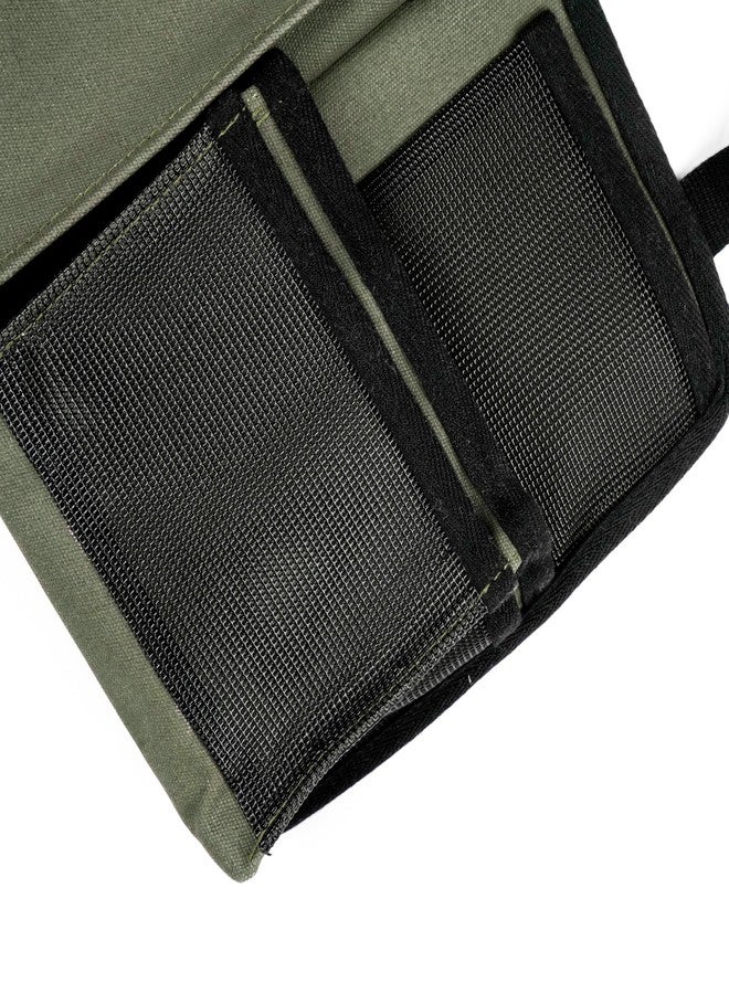 ARMORO Universal Car Seat Organizer with 4 Compartments & Tissue Holder | Backseat Storage Organizer for Car | Multi-Pocket Auto Organizer for Essentials, Travel & Daily Use (Olive) - Image 2