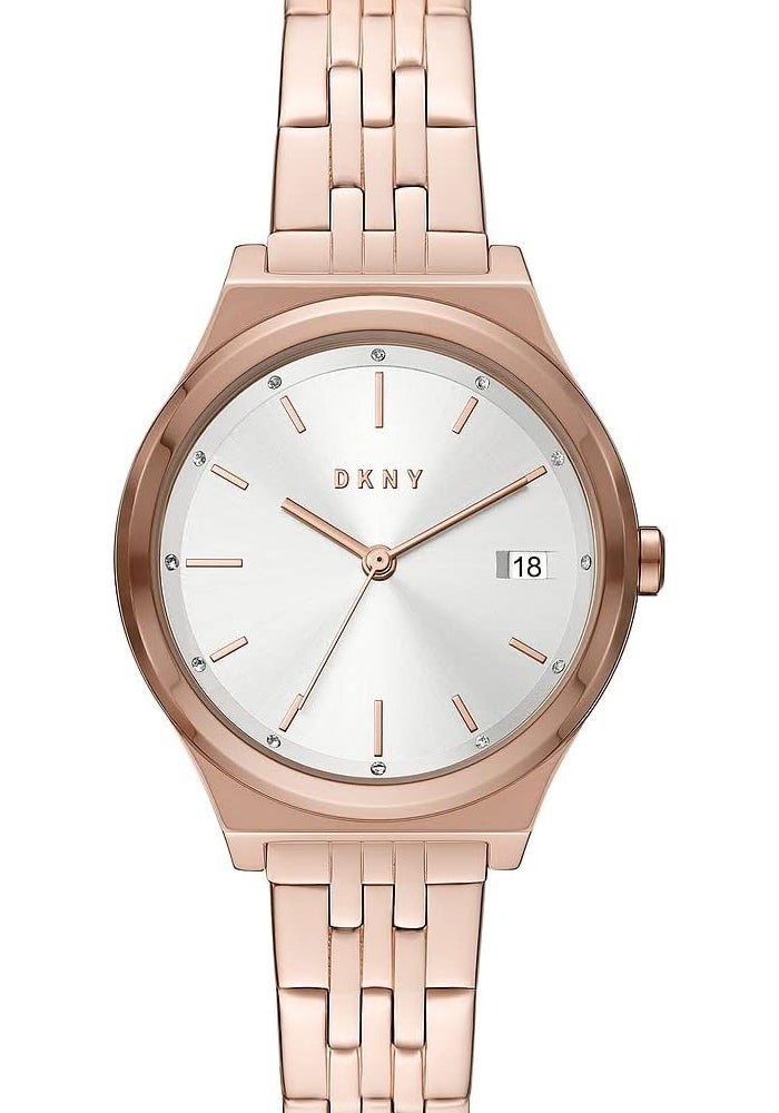 DKNY ساعة DKNY النسائية بارسونز ثلاثية اليدين بتقنية روز جولد NY2947 - Image 1