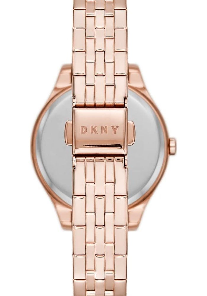 DKNY ساعة DKNY النسائية بارسونز ثلاثية اليدين بتقنية روز جولد NY2947 - Image 2