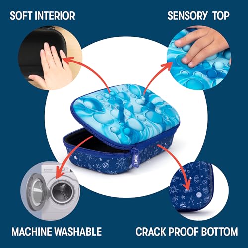 Zipit حافظة أقلام ZIPIT Bubble للأولاد، صندوق أقلام سيليكوني للحساسية، منظم أدوات مكتبية بسعة كبيرة، أزرق - Image 2