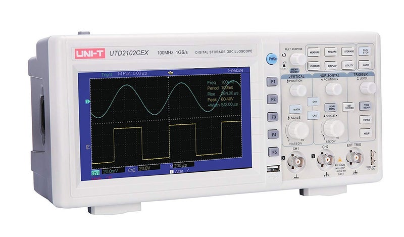 Uni-T UTD2102CEX 100Mhz Digital Oscilloscope Analyzer 2 channel 1Gs/s 7 Inch TFT Display Authorised Channel - Image 1