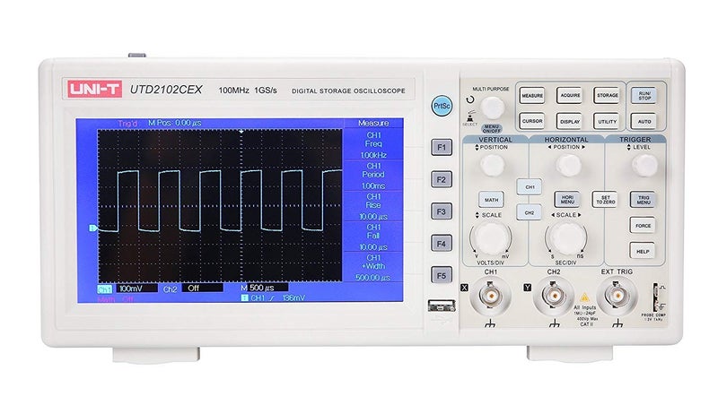 Uni-T UTD2102CEX 100Mhz Digital Oscilloscope Analyzer 2 channel 1Gs/s 7 Inch TFT Display Authorised Channel - Image 2