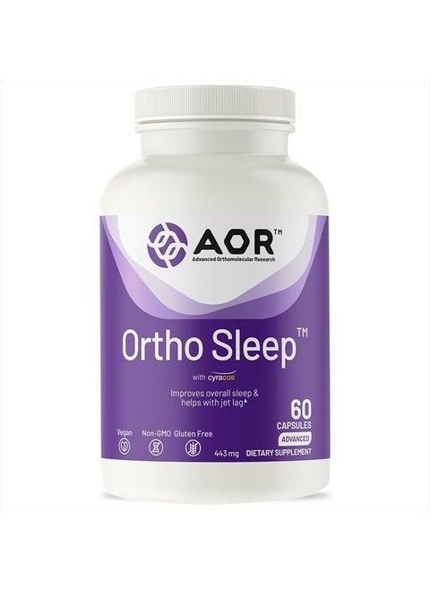 , Ortho Sleep, Improves Overall Sleep & Helps with Jet lag, Natural Supplement with GABA, Melatonin, L-Theanine, Vegan, 30 Servings (60 Capsules)