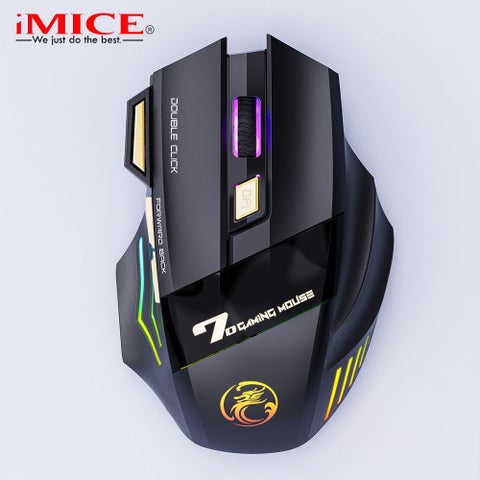 IMICE 7-Button Silent Wireless Gaming Mouse with LED GW-X7 single-mode mute light-emitting version
