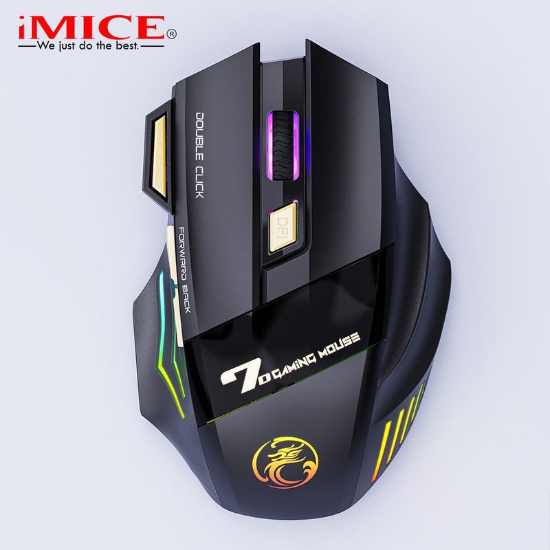 IMICE 7-Button Silent Wireless Gaming Mouse with LED GW-X7 single-mode mute light-emitting version