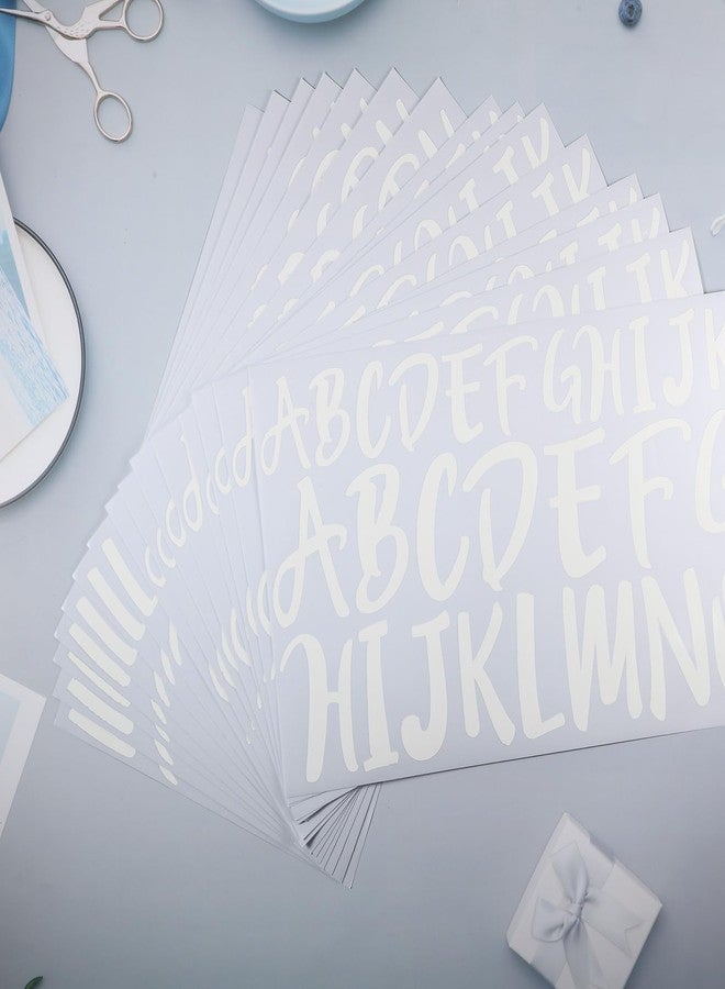 تاوباري ملصقات حروف عيد الميلاد من TaoBary، 416 قطعة، 8 أوراق، ملصقات أبجدية، مقاسين، فينيل، حروف ذاتية اللصق، ديكور مخصص لزجاجات المياه، هدايا عيد الميلاد (2 بوصة، 3 بوصة، أبيض) - Image 4