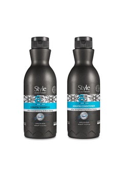 style aromatherapy Professional Keratin Treatment Combo Shampoo And Conditioner Sls/Sles Free Salt Free Sulphate Free Paraben Free After Straightening & Smoothening (Shampoo+Conditioner 400 Ml Each)  - Image 2