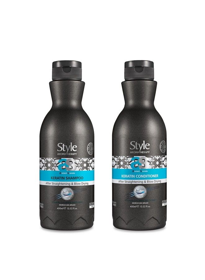 style aromatherapy Professional Keratin Treatment Combo Shampoo And Conditioner Sls/Sles Free Salt Free Sulphate Free Paraben Free After Straightening & Smoothening (Shampoo+Conditioner 400 Ml Each) - Image 2