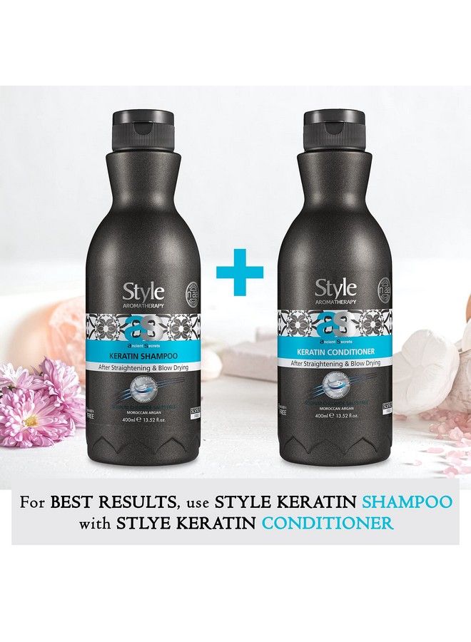 style aromatherapy Professional Keratin Treatment Combo Shampoo And Conditioner Sls/Sles Free Salt Free Sulphate Free Paraben Free After Straightening & Smoothening (Shampoo+Conditioner 400 Ml Each) - Image 4