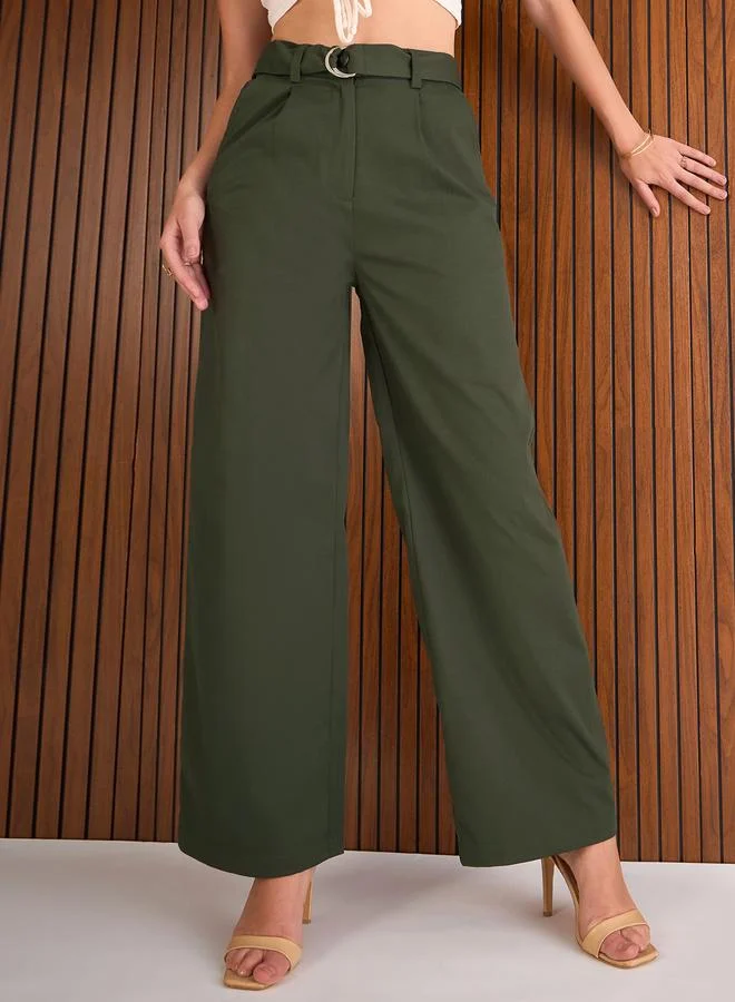 ساسافراس Sassafras Belted Front Pleated Straight Fit Pants