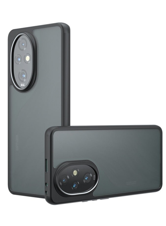 Case Cover Shockproof Hard PC Back Soft TPU Frame Matte Black Slim Protective Cover Compatible with  Honor 200  ( Black) - Image 1