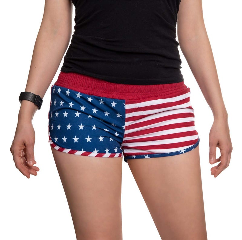 Calhoun USA American Flag Womens Printed Shorts (Multi, Medium) - Image 1