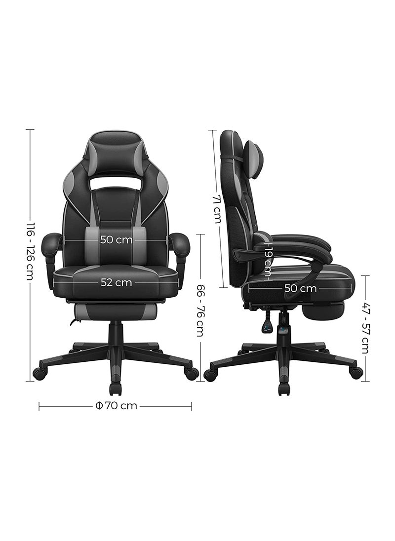 SONGMICS SONGMICS Black and Grey OBG073B03 Stylish Gaming Chairs for Playstation, Office, Gaming Station, Home, Study Room  - Image 2