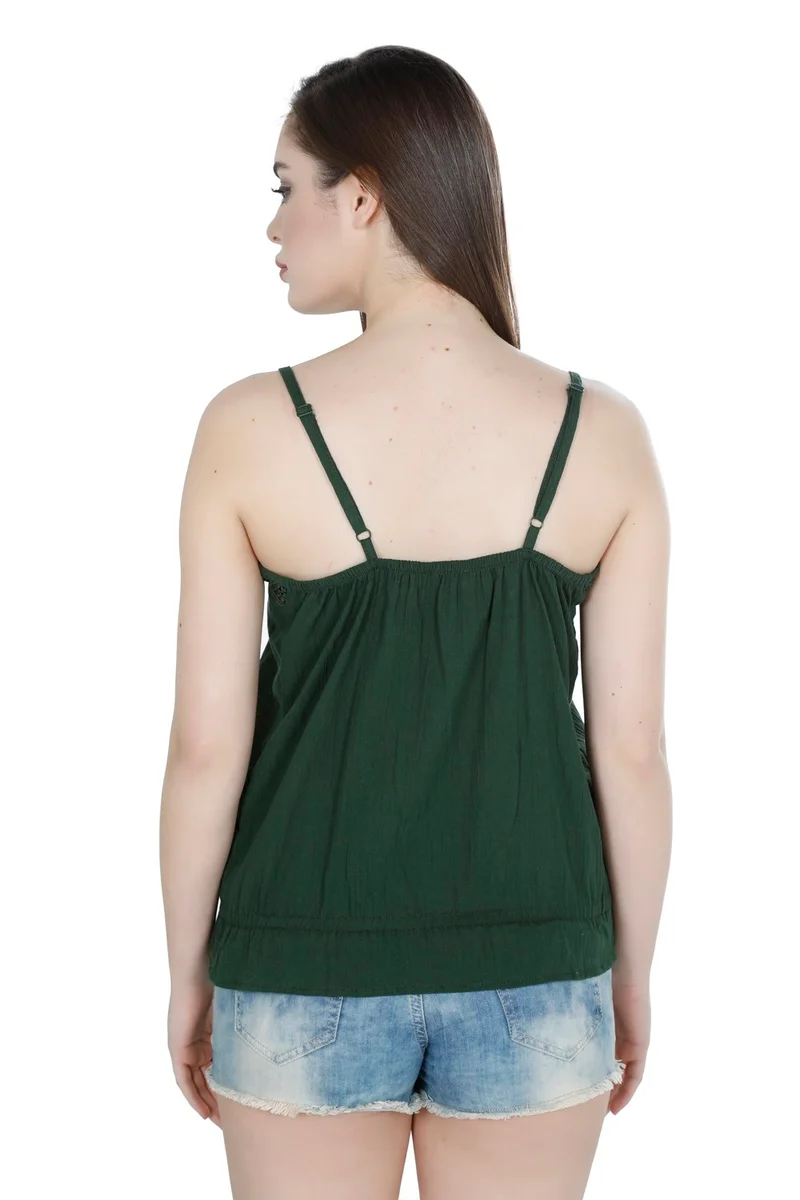 Eliş Şile Bezi Strapless Sile Cloth Drop Blouse Green Ysl
