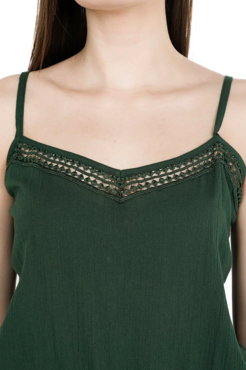 Eliş Şile Bezi Strapless Sile Cloth Drop Blouse Green Ysl