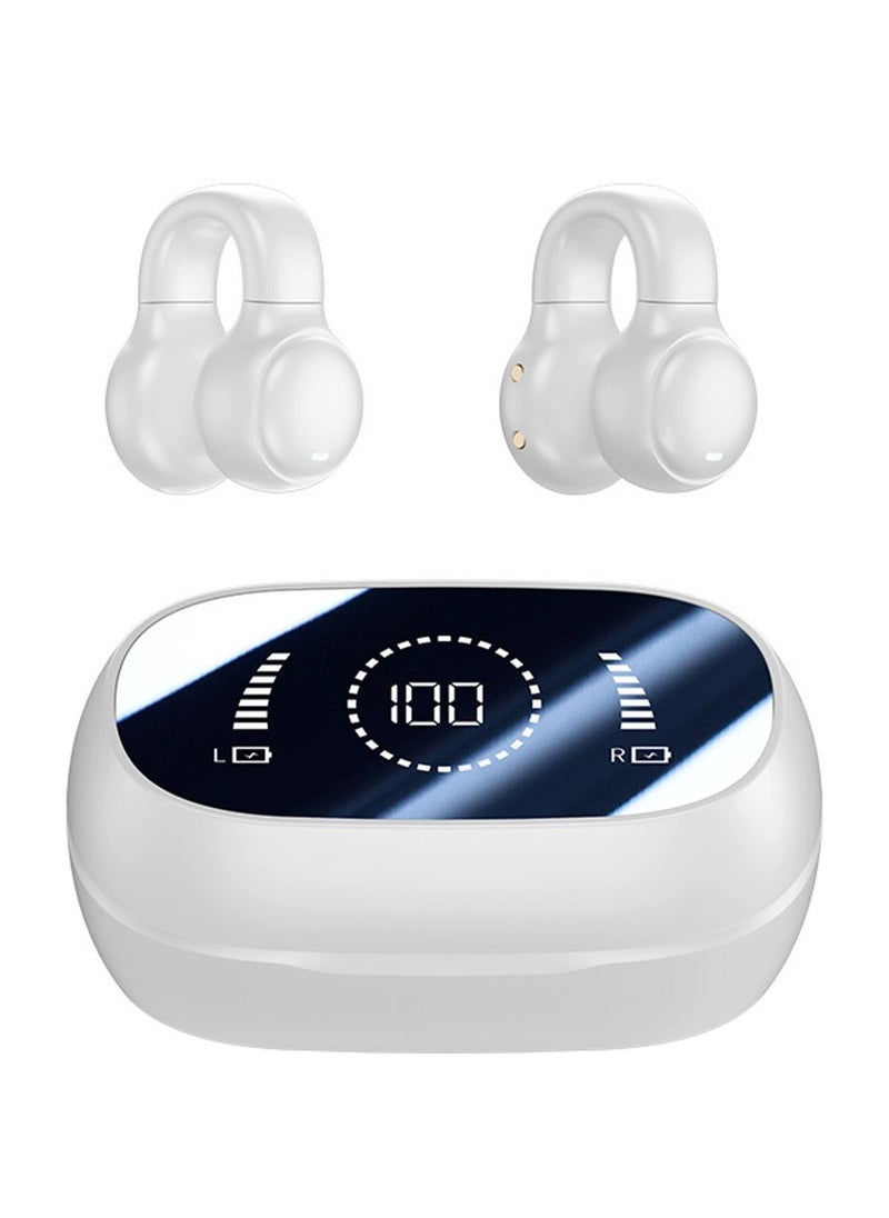 Open Bluetooth 5.3 Earphones, Wireless Earphones with Ear Hook, ENC Noise Cancelling, IPX6 Waterproof, Clip-On Earphones Sports Headphones