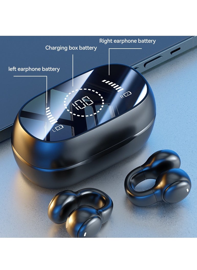 Open Bluetooth 5.3 Earphones, Wireless Earphones with Ear Hook, ENC Noise Cancelling, IPX6 Waterproof, Clip-On Earphones Sports Headphones