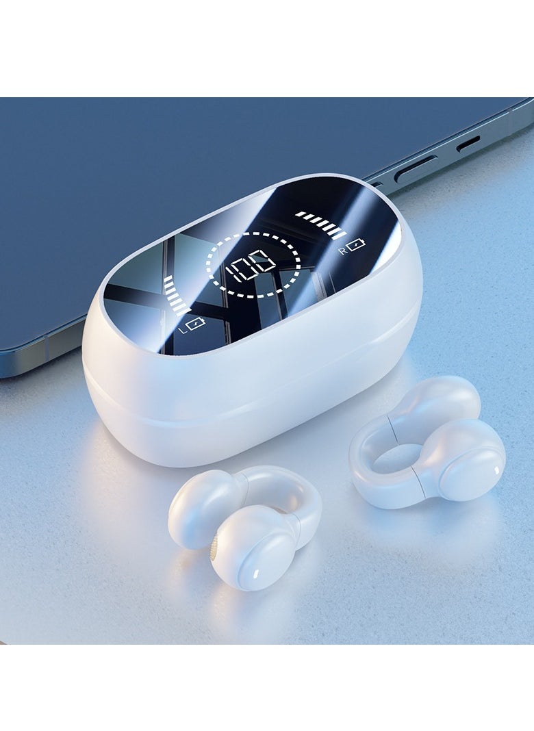 Open Bluetooth 5.3 Earphones, Wireless Earphones with Ear Hook, ENC Noise Cancelling, IPX6 Waterproof, Clip-On Earphones Sports Headphones