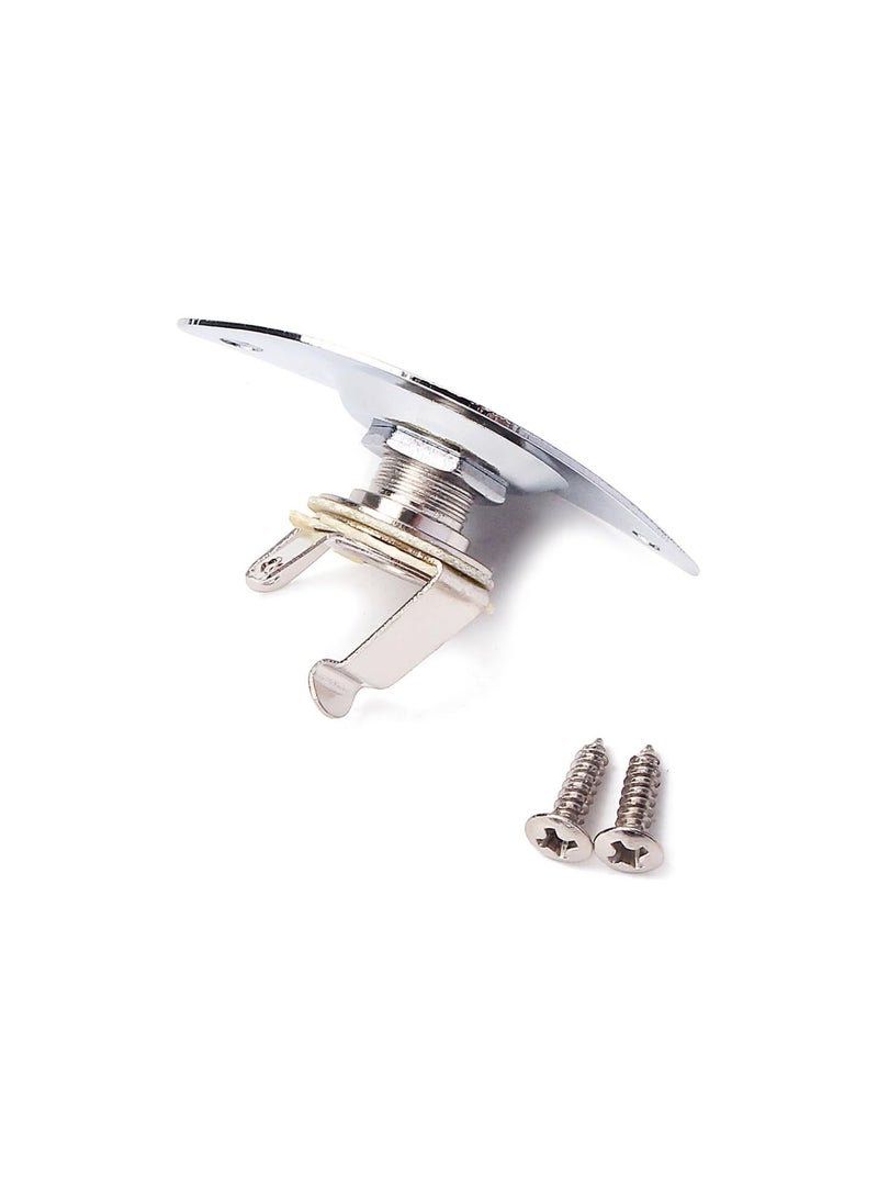 GGOOT 1 Set Chrome 6.35mm Guitar Output Jack Plate with Neck Plate for Fender Stratocaster Telecaster Guitar Replacement Parts - Image 4