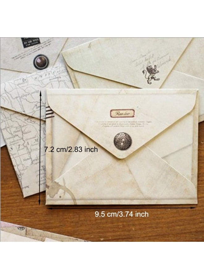 Arabest 36 Pieces Mini Paper Envelopes Small Retro Envelop Mailers Vintage European Style Stationery Greeting/Invitation Tools for Kids Children Students Art Craft DIY, 3.7" X 2.8" - Image 2