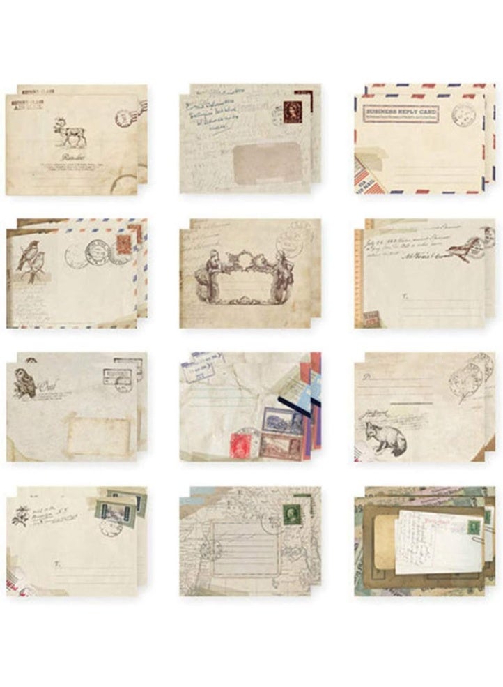 Arabest 36 Pieces Mini Paper Envelopes Small Retro Envelop Mailers Vintage European Style Stationery Greeting/Invitation Tools for Kids Children Students Art Craft DIY, 3.7" X 2.8" - Image 1