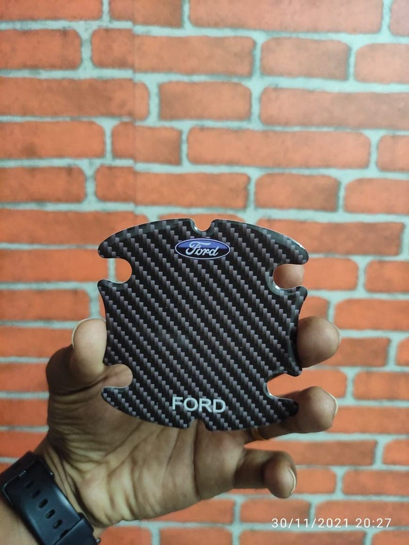 BIG FLAG BFRC 3D Gel Finish Car Door Carbon Fiber Handle Cup Scratch Guard Sticker Universal for Specific Brand (Pack of 4) (MRDRCFVAR) (F0URD) - Image 4