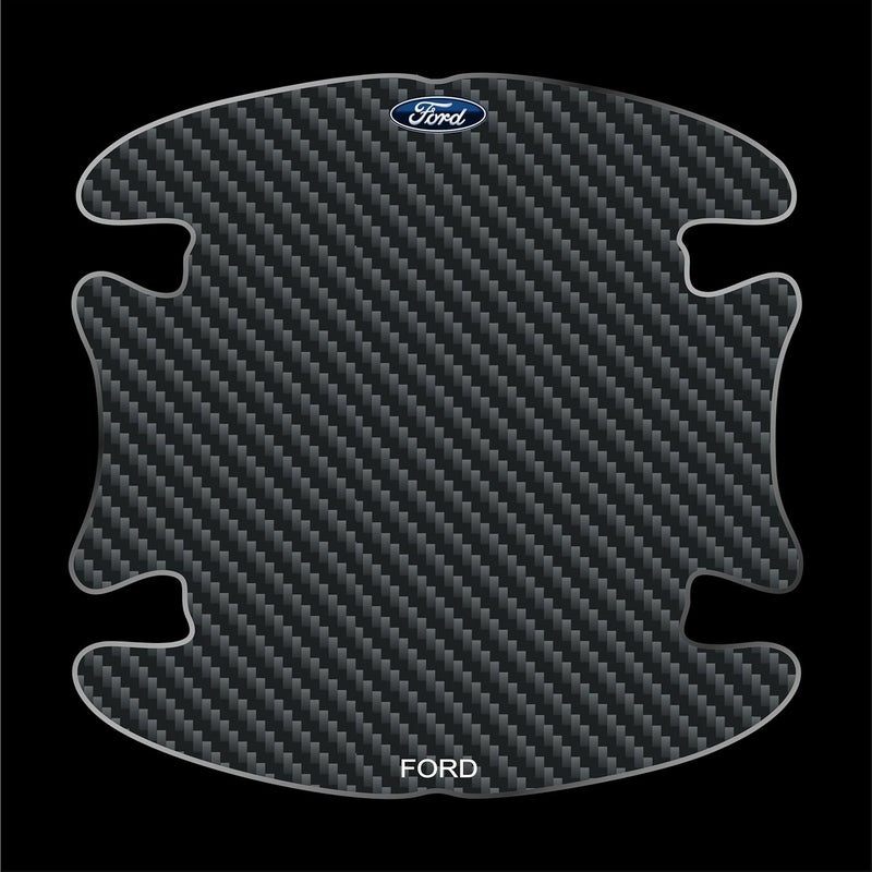 BIG FLAG BFRC 3D Gel Finish Car Door Carbon Fiber Handle Cup Scratch Guard Sticker Universal for Specific Brand (Pack of 4) (MRDRCFVAR) (F0URD) - Image 2