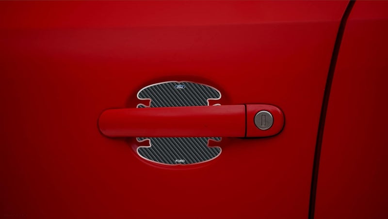 BIG FLAG BFRC 3D Gel Finish Car Door Carbon Fiber Handle Cup Scratch Guard Sticker Universal for Specific Brand (Pack of 4) (MRDRCFVAR) (F0URD) - Image 1