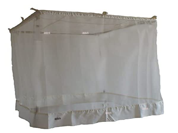 ANS Polycotton Mosquito Net for King Size Bed (7x7 Ft, Bleach White) | Durable, Breathable, Cotton Border | Free Airflow, Long-Lasting Protection for Double Bed - Image 5