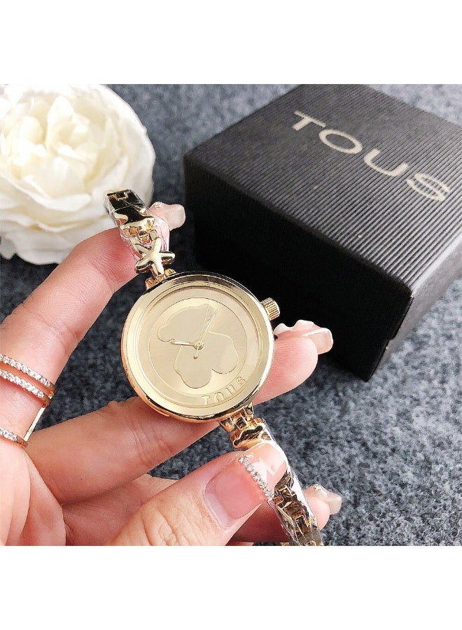 TOUS Tous Bear All-Gold Bear Dial Women's Watch with Openwork Chain Strap