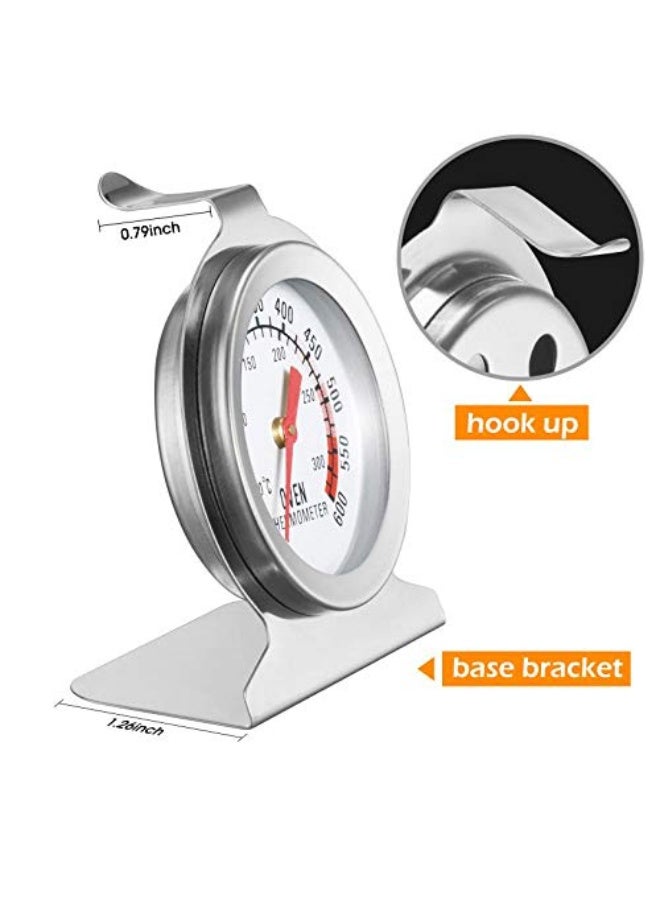 بازار ميزان حرارة للفرن من الفولاذ المقاوم للصدأ - ميزان حرارة معلق وواقف للخبز والطهي والشواء، 50-300 درجة مئوية / 100-600 درجة فهرنهايت - Image 3