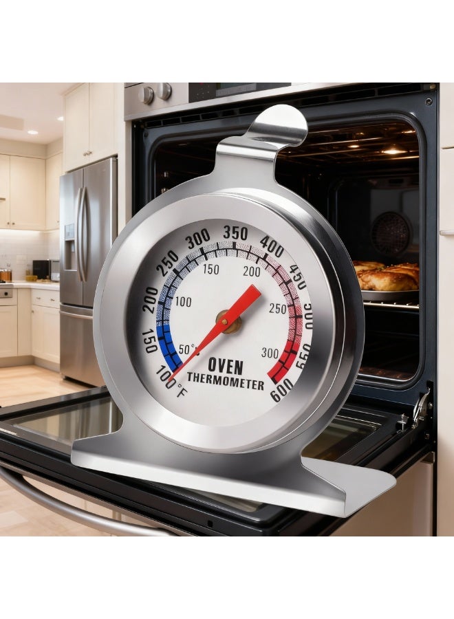بازار ميزان حرارة للفرن من الفولاذ المقاوم للصدأ - ميزان حرارة معلق وواقف للخبز والطهي والشواء، 50-300 درجة مئوية / 100-600 درجة فهرنهايت - Image 2