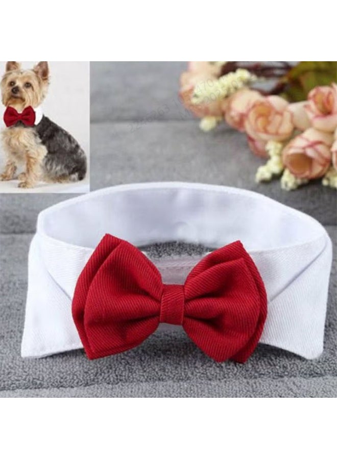 Adjustable Pet Collar With Bow White/Red - Image 4