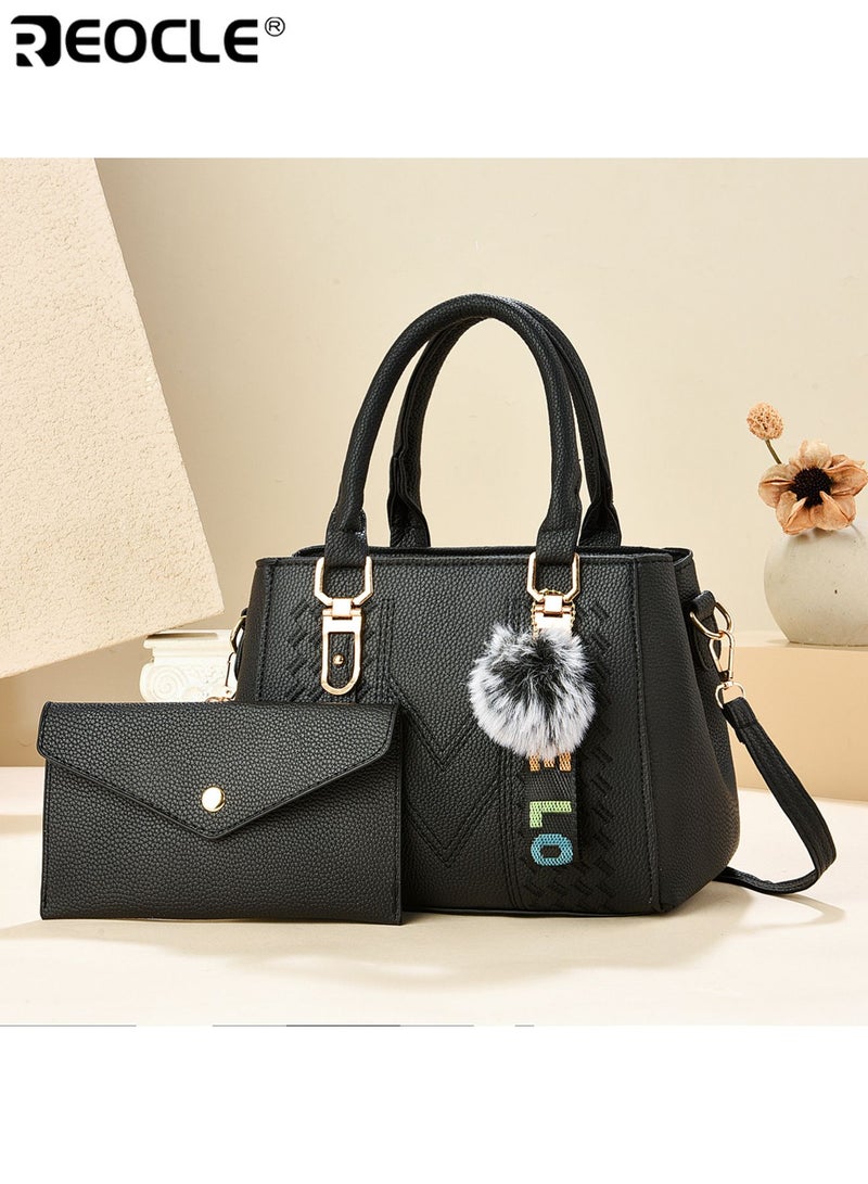 REOCLE Women's Handbag Travel Tote Bag Adjustable Shoulder Strap Durable Zipper Closure Comfortable PU Leather Perfect for Work Travel - Image 2