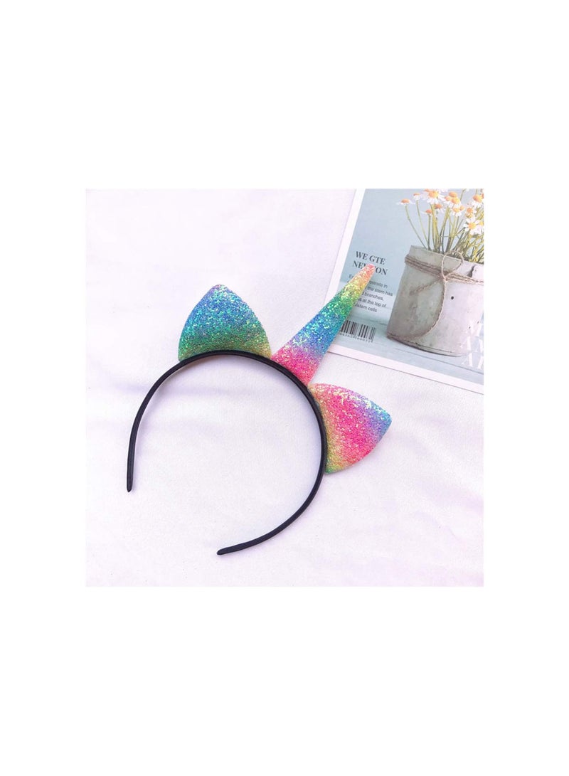 GGOOT 3pcs Unicorn Headbands Unicorn Horn Headbands Glitter Cat Ears Headbands Unicorn Party Favors Gifts - Image 4