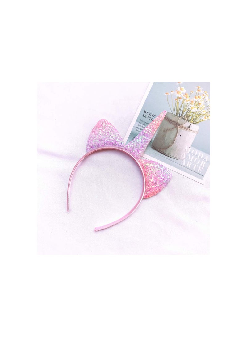 GGOOT 3pcs Unicorn Headbands Unicorn Horn Headbands Glitter Cat Ears Headbands Unicorn Party Favors Gifts - Image 2