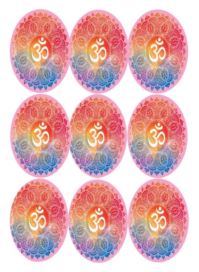 SLGIFT Vinyl OM Theme Sticker, Self-Adhesive Vinyl Stickers, 54 Pieces, 2 x 2 Inches Round Sticker, 9 Unique Designs, R043 - Image 2