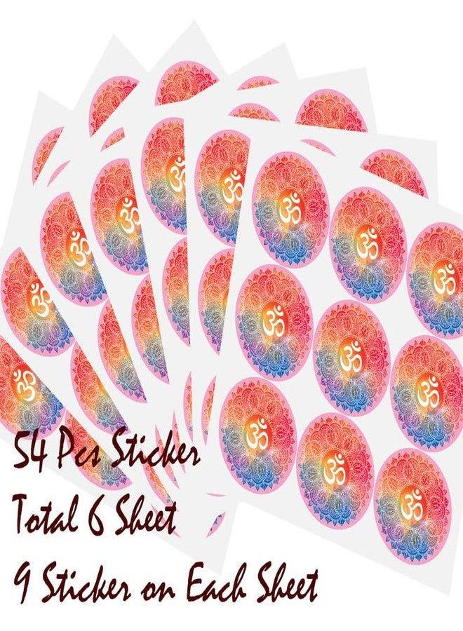 SLGIFT Vinyl OM Theme Sticker, Self-Adhesive Vinyl Stickers, 54 Pieces, 2 x 2 Inches Round Sticker, 9 Unique Designs, R043 - Image 4