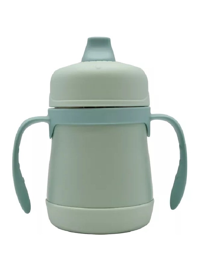 ترموس كوب شرب للأطفال من الستانلس ستيل المعزول بالفاكيوم مع مقابض، أزرق وأبيض،  أونصة - Image 2