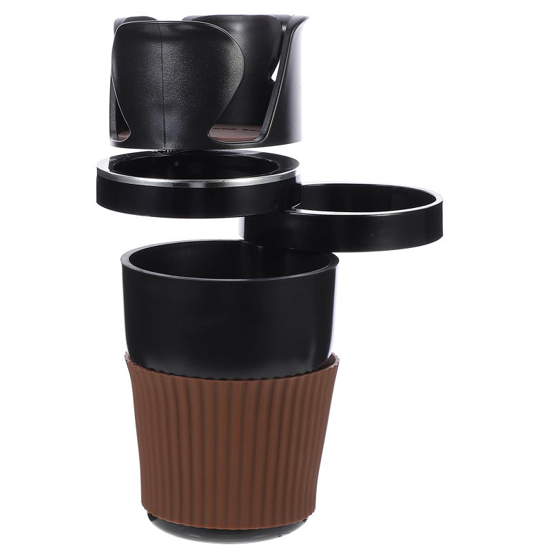 Universal Car Cup Holder Expander Black Silver Edge Multi Functional Auto Drink Holder - Image 2