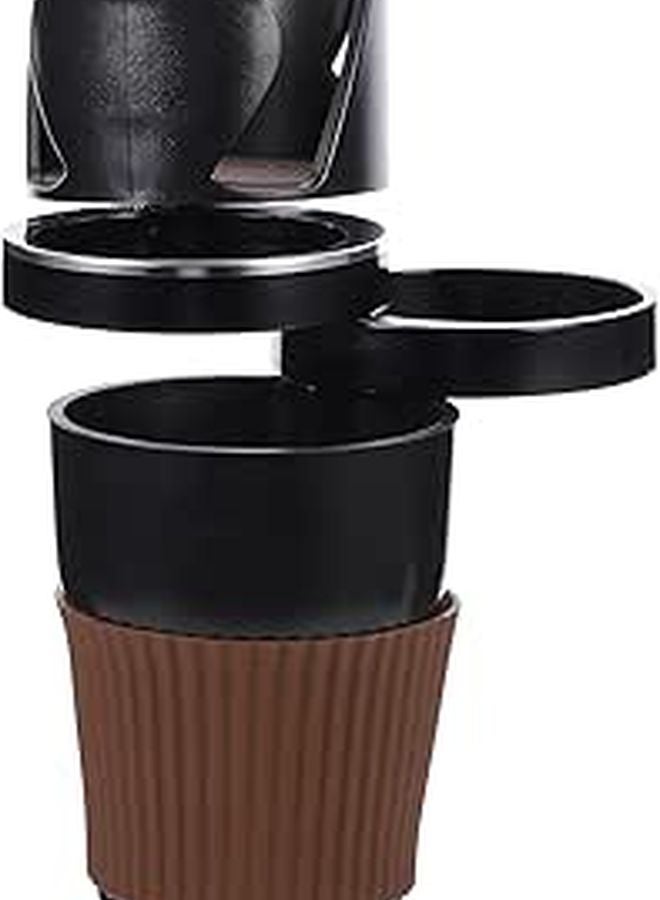 Universal Car Cup Holder Expander Black Silver Edge Multi Functional Auto Drink Holder - Image 1
