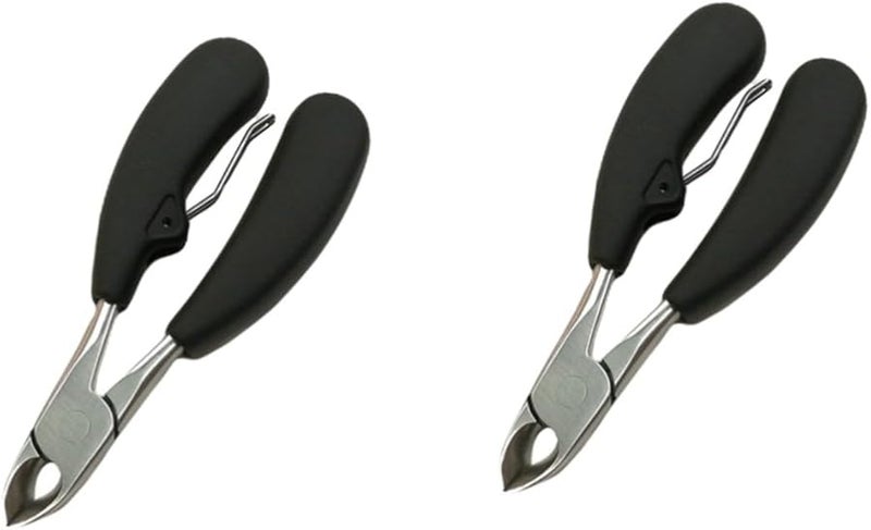 Mipcase 2 قطعة مقصات أظافر القدم من الفولاذ المقاوم للصدأ للأظافر السميكة والناشبة مقاس متوسط بمقبض غير قابل للانزلاق - Image 2