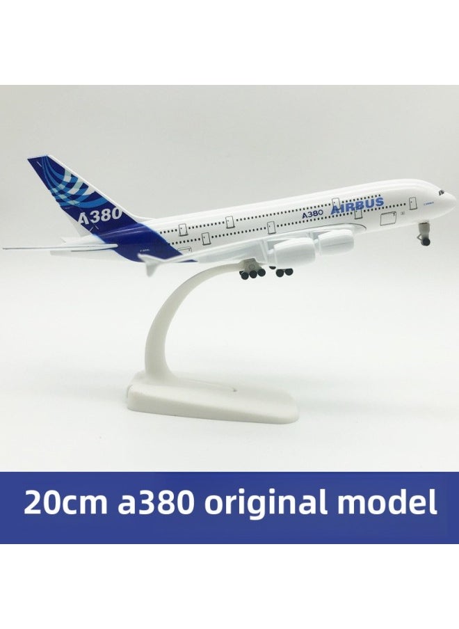 20cm Aircraft Model Alloy Solid Domestic And Foreign Major Aviation Boeing 737 Airbus 380 Ornaments Simulation Model-Color:20CMA380 Original Model  - Image 1