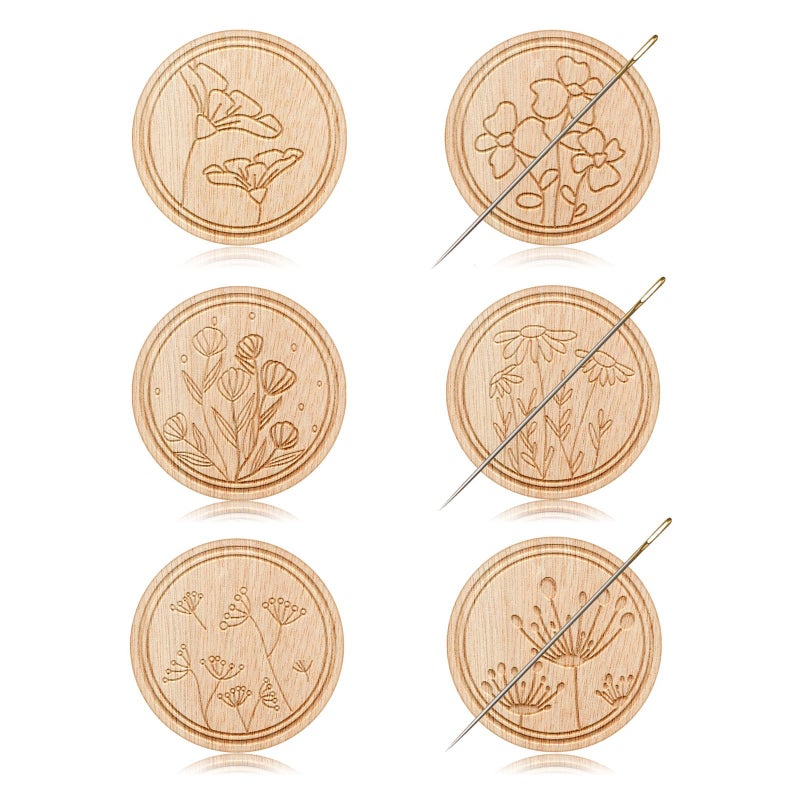 TXIN 6 Pieces Magnetic Needle Minder Holder Magnet Needle Nanny Keeper Flower Patterned Needleminder for Cross Stitch Embroidery Sewing Needlework Supplies - Image 1