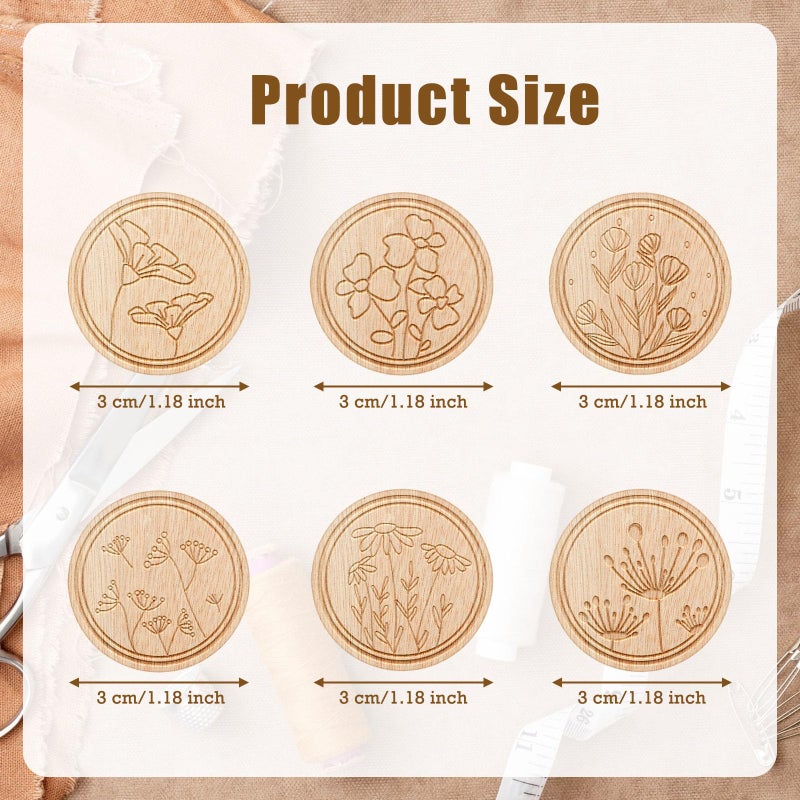 TXIN 6 Pieces Magnetic Needle Minder Holder Magnet Needle Nanny Keeper Flower Patterned Needleminder for Cross Stitch Embroidery Sewing Needlework Supplies - Image 2