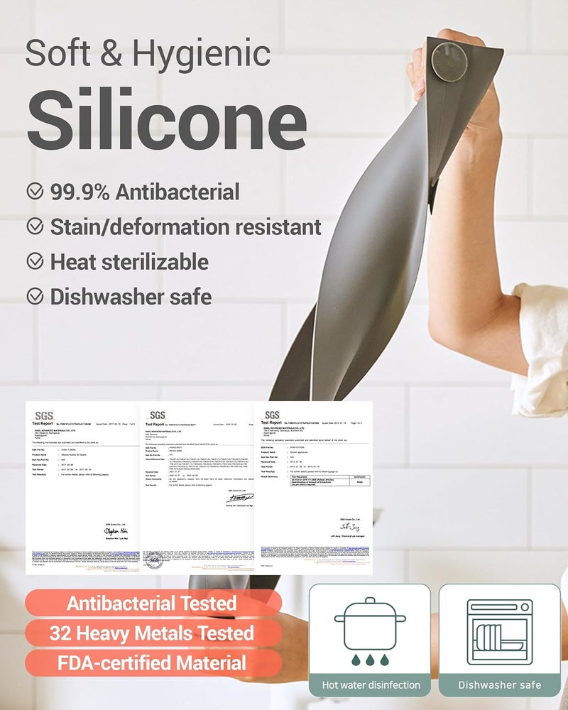 DEARCUS Store 23 inches 100% Premium Silicone Kitchen Sink Splash Guard - Non Slip Strong Suction, Durable, and Easy-to-Clean Splash Protector for Mess-Free Cooking and Dishwashing (Deep Gray) - Image 5