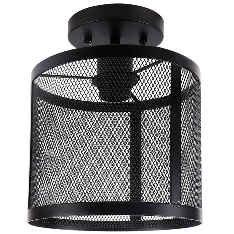 Valiclud Industrial Mesh Cage Flush Mount Light Large Iron Ceiling Lamp - Image 2
